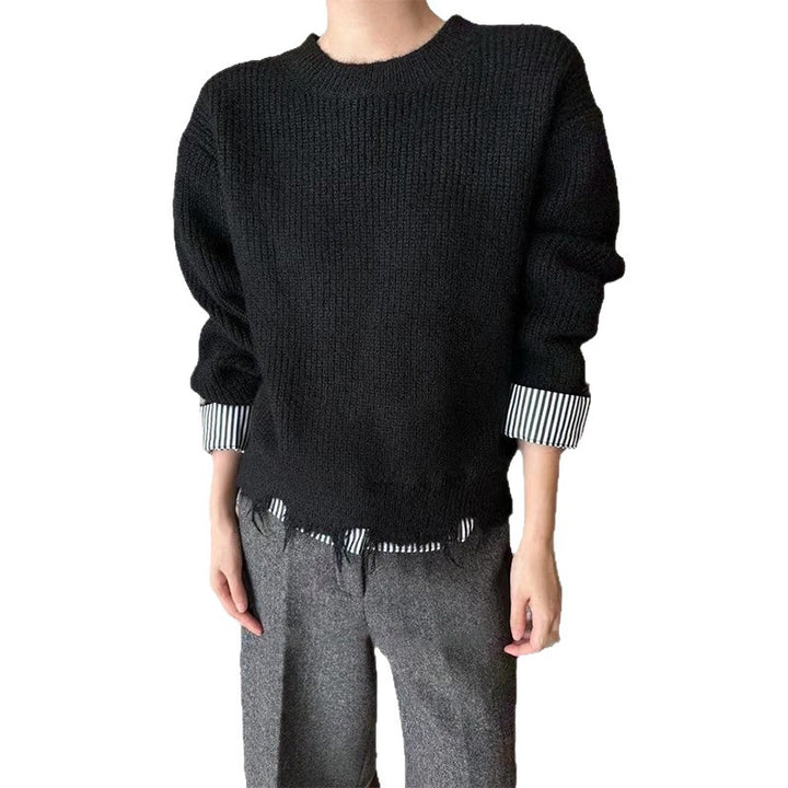 Damen lässiger Pullover mit modischem Fransen-Design und komfortabler Passform Drune