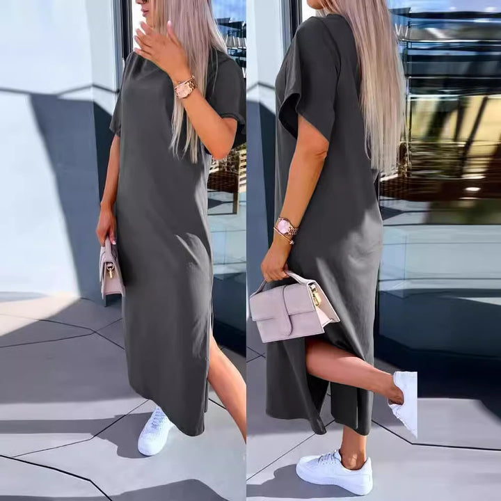 Damen Oversized Midi T-Shirt Kleid Drune