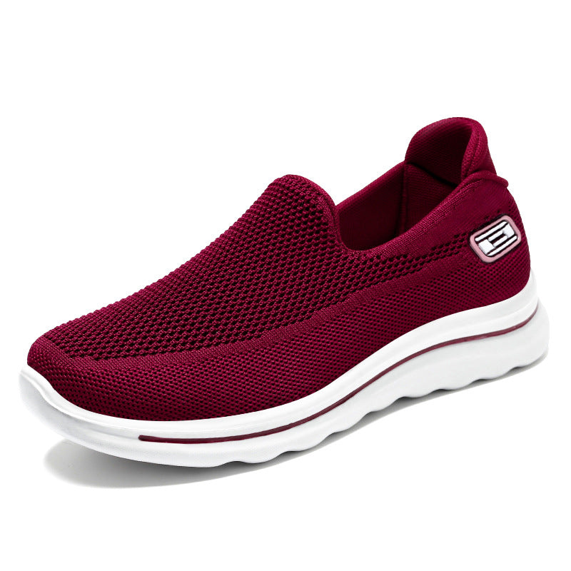 Damen nan Strick-Slip-On Komfortsneaker mit herausnehmbarem Memory-Fußbett und stoßdämpfender EVA-Zwischensohle Drune