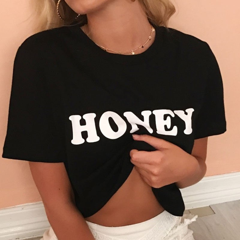 Damen T-Shirt mit trendigem Schriftzug Drune