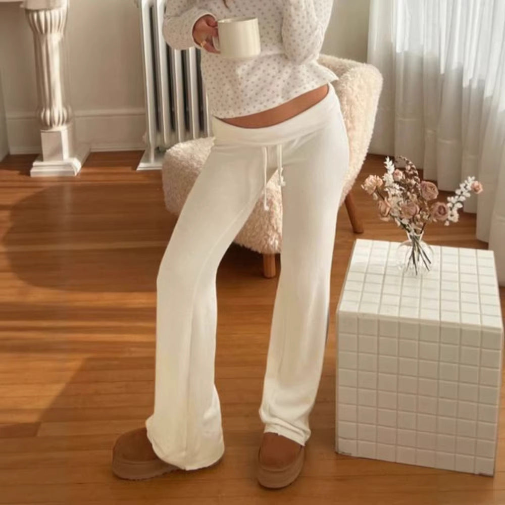 Damen weite Freizeit-Hose mit verstellbarem Bund und komfortablem Schnitt Drune