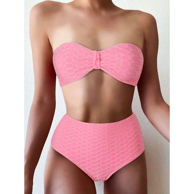 Damen Hochgeschnittener Bikini mit stylischem Knotendetail Drune
