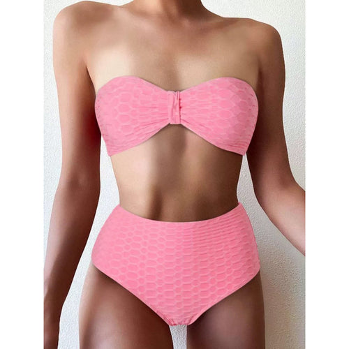 Damen Hochgeschnittener Bikini mit stylischem Knotendetail Drune