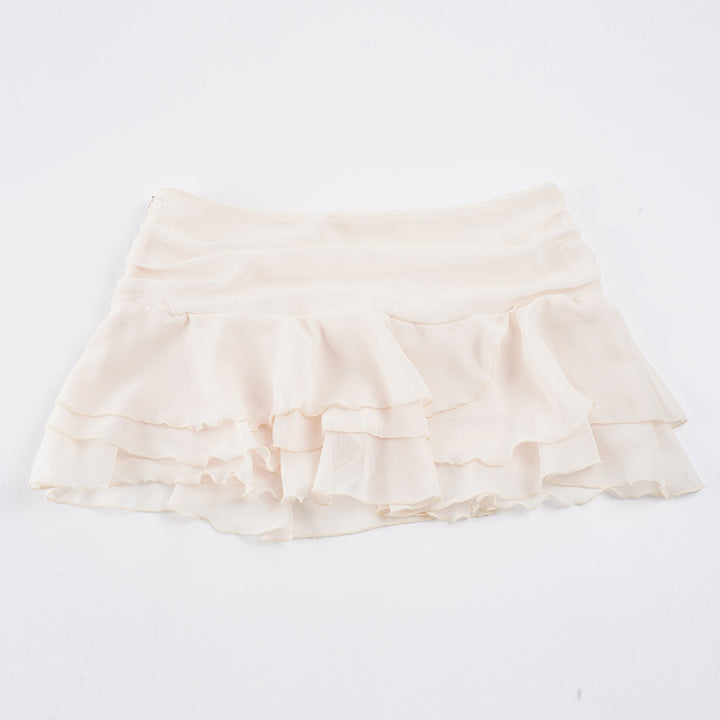 Damen Fließender Rüschenrock aus Chiffon Drune