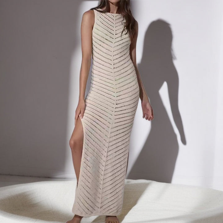 Damen Maxikleid mit elegantem Schnitt und raffinierten Rüschen Drune