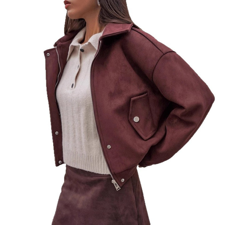 Damen Kunstlederjacke mit modernem Schnitt und praktischen Taschen Drune