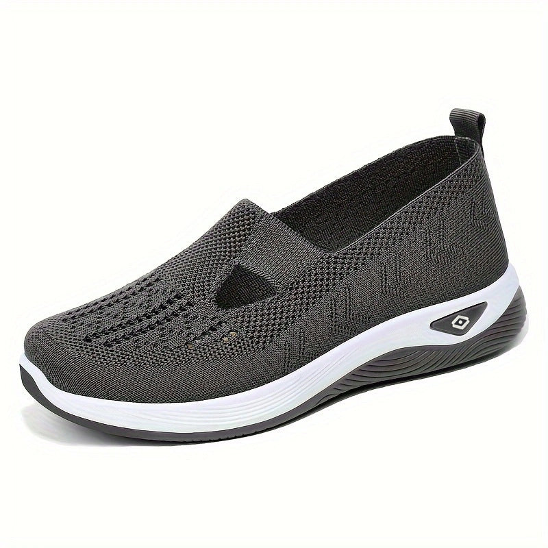 Damen nan leichte atmungsaktive Slip-On Sneaker mit elastischem Strickoberteil und orthopädischer Komfortsohle Drune
