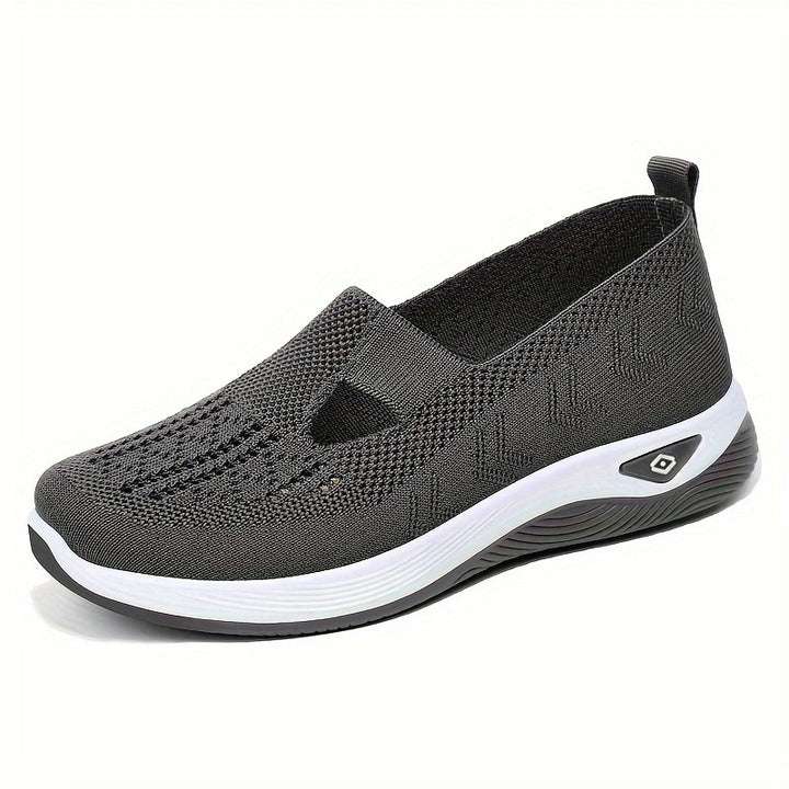 Damen nan leichte atmungsaktive Slip-On Sneaker mit elastischem Strickoberteil und orthopädischer Komfortsohle Drune