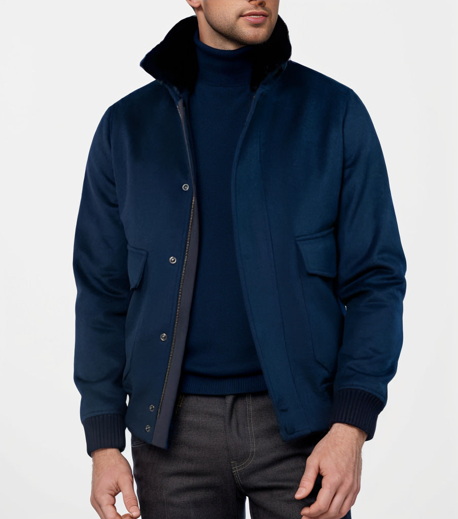 Herren stilvolle Übergangsjacke mit weichem Kragen und praktischen Eingrifftaschen Drune