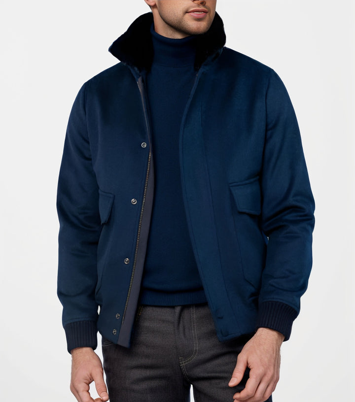 Herren stilvolle Übergangsjacke mit weichem Kragen und praktischen Eingrifftaschen Drune