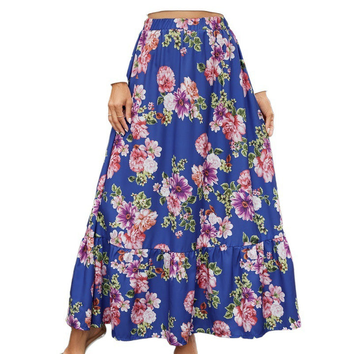 Damen Floral Maxi Rock Drune
