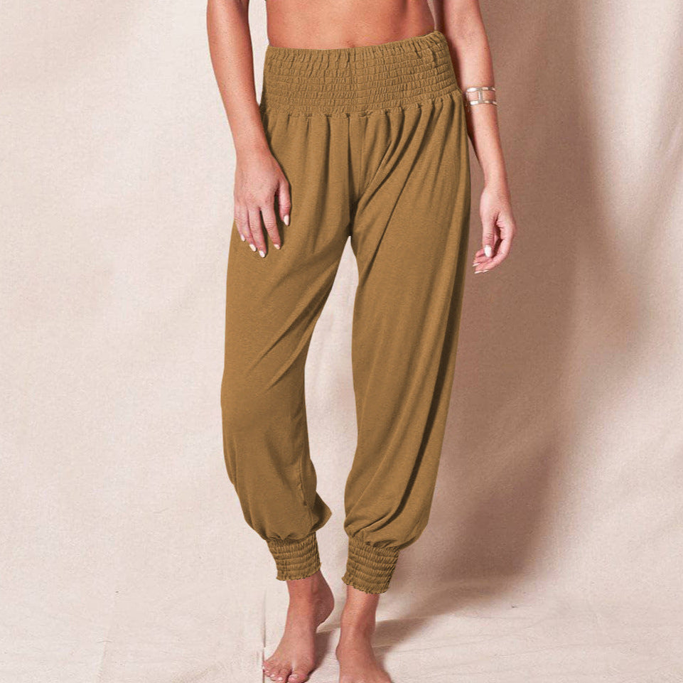 Damen weiche und bequeme Relax-Hosen mit elastischem Bund und buntem Design Drune