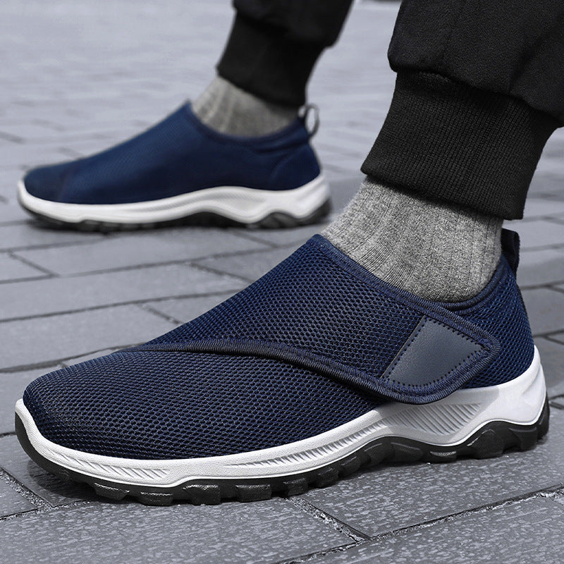 Herren nan atmungsaktiver Slip-On Mesh-Sneaker mit Klettverschluss, gepolsterter Komfortsohle und rutschfester Profilsohle Drune
