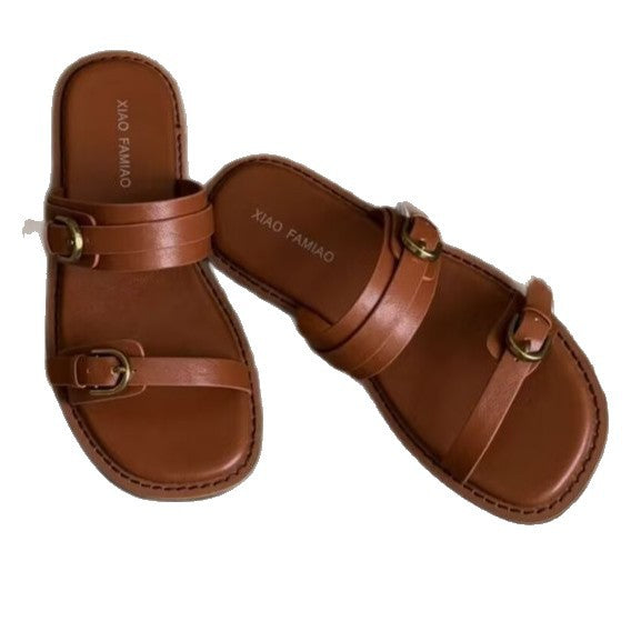 Damen elegante Komfort-Pantoletten mit verstellbarem Riemen und ergonomischer Sohle Drune