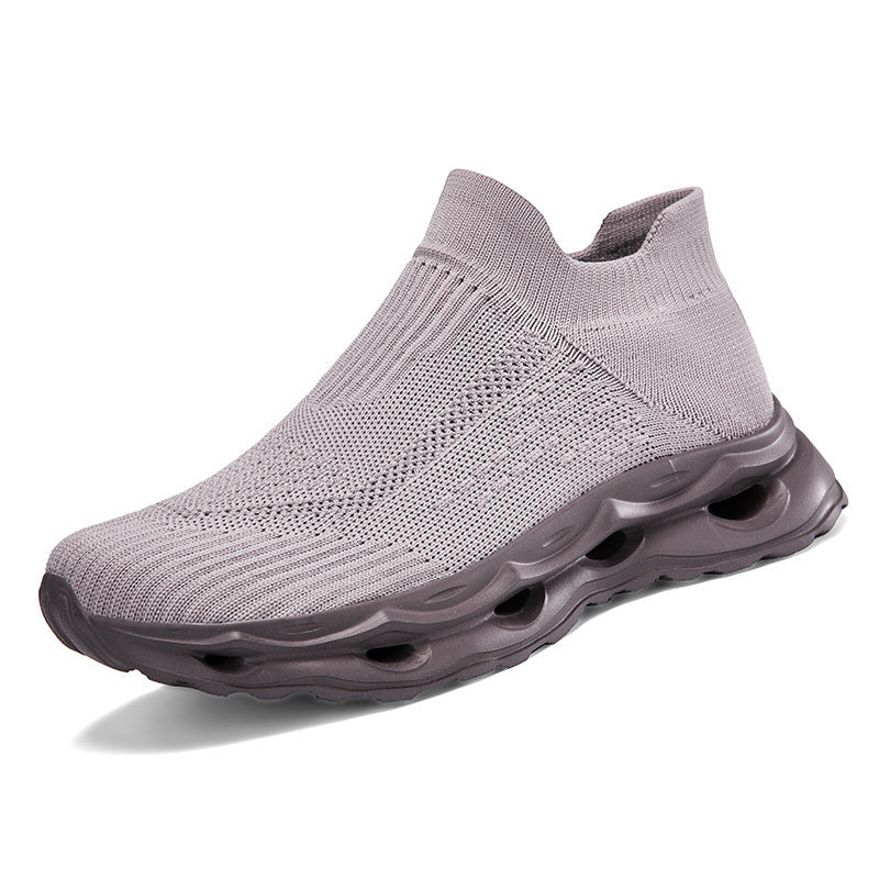 Unisex nan sockenartiger Strickslipper mit gelochter Hohlkammer-Dämpfung Drune