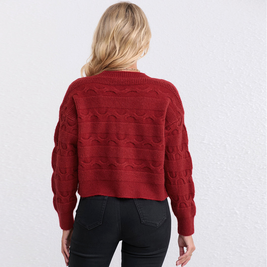 Damen Strickjacke mit modischem Jacquard-Muster Drune
