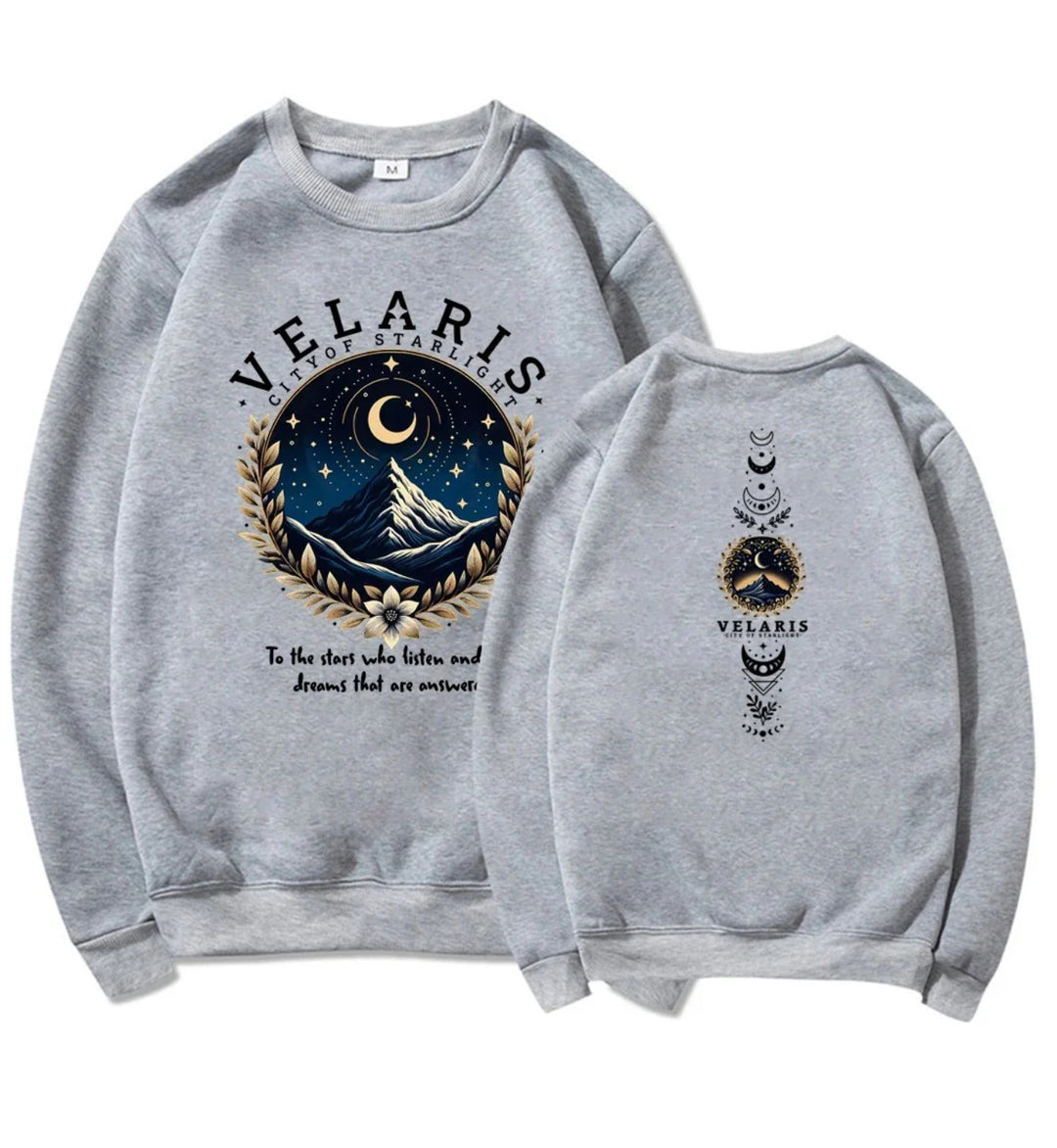Damen Sweatshirt mit künstlerischem Nachthimmel-Motiv Drune