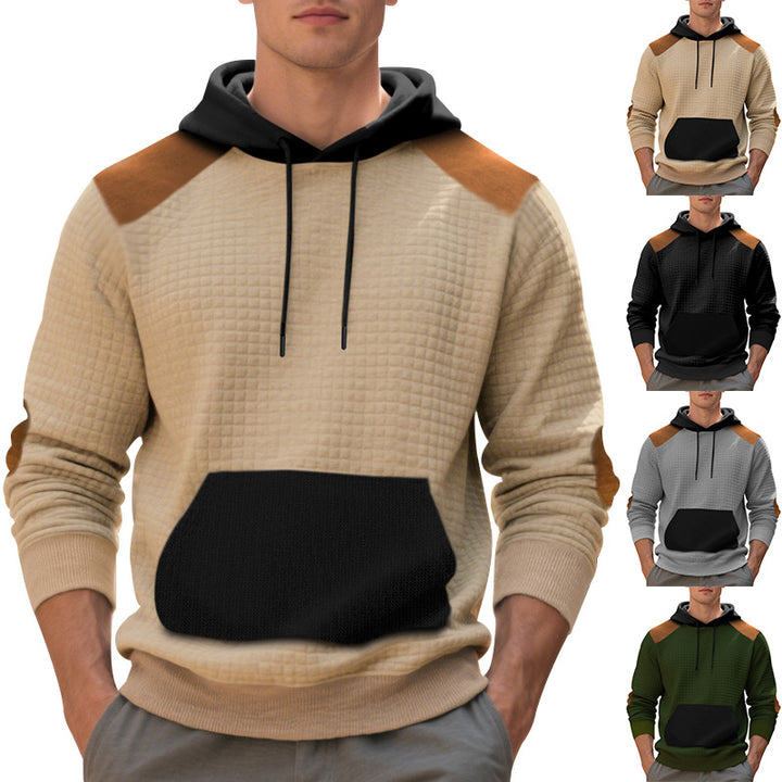 Herren Hoodie mit strukturiertem Stoff und kontrastierenden Details Drune
