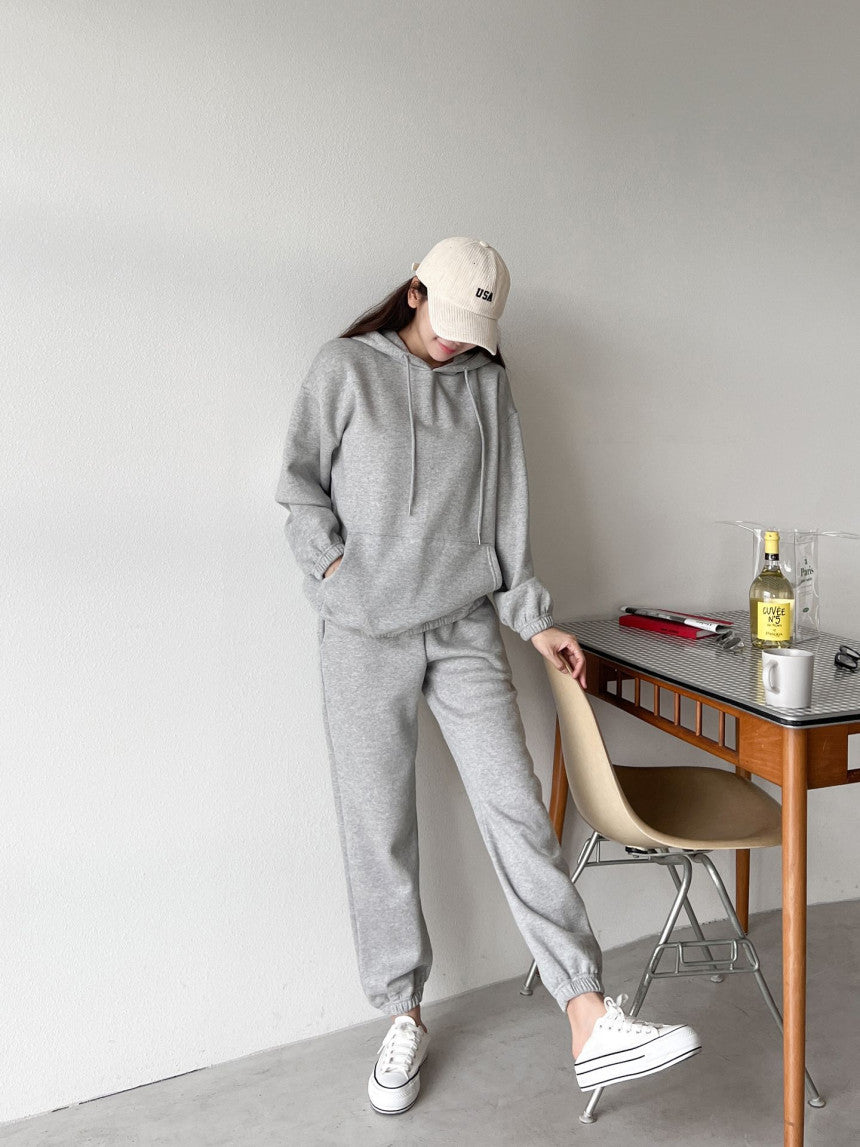 Damen Bequeme Kapuzenpullover mit Taschen und elastischen Bündchen Drune