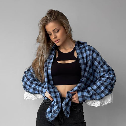 Damen Karottenbluse mit romantischem Spitzenbesatz Drune