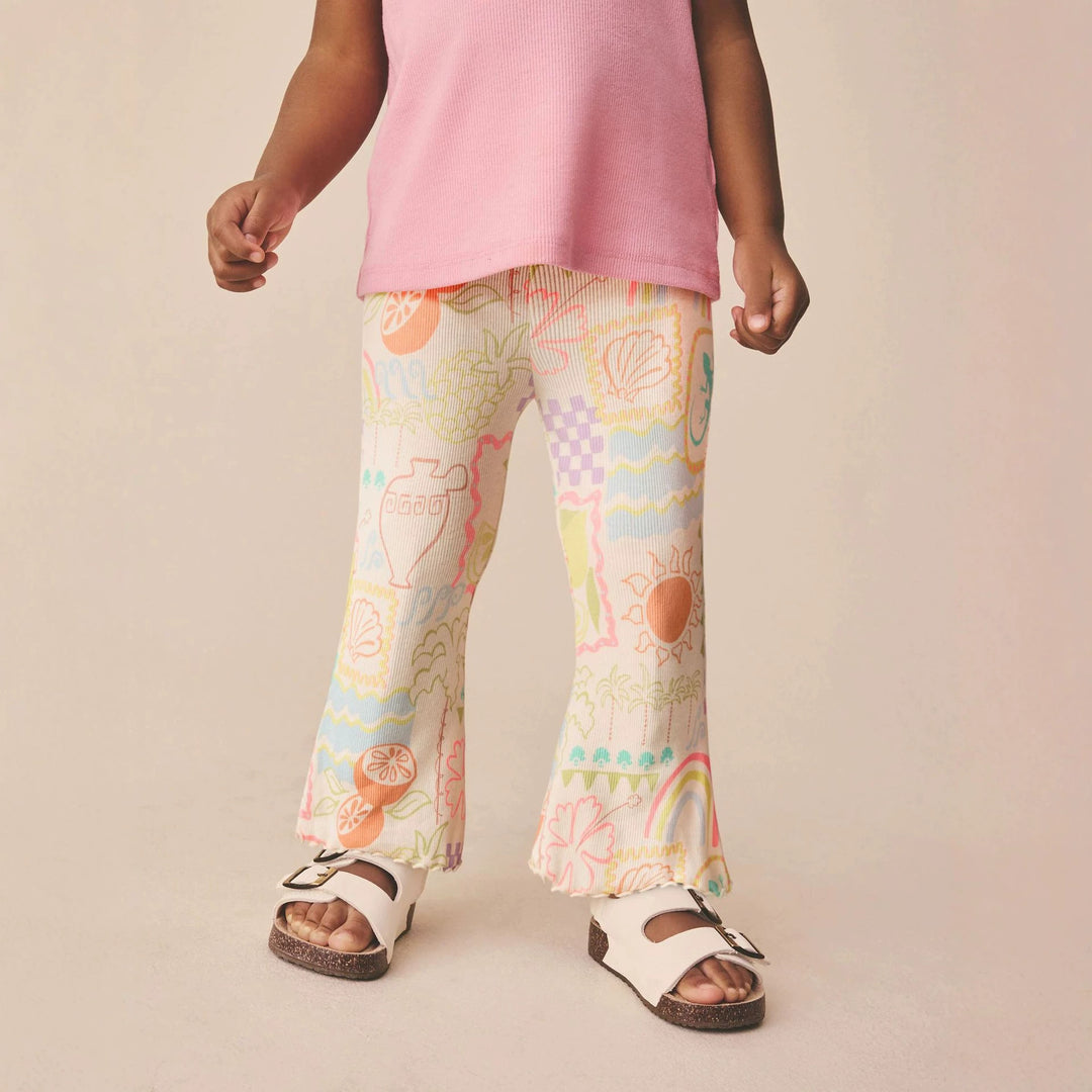 Mädchen Leggings mit buntem Strandmotiv Drune