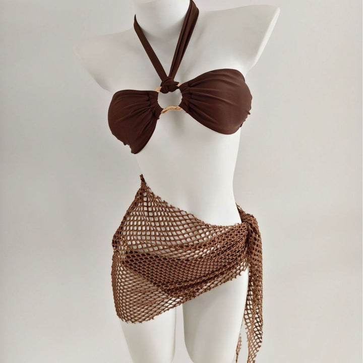 Damen Triangel-Bikini mit modischen Netzrock-Details Drune