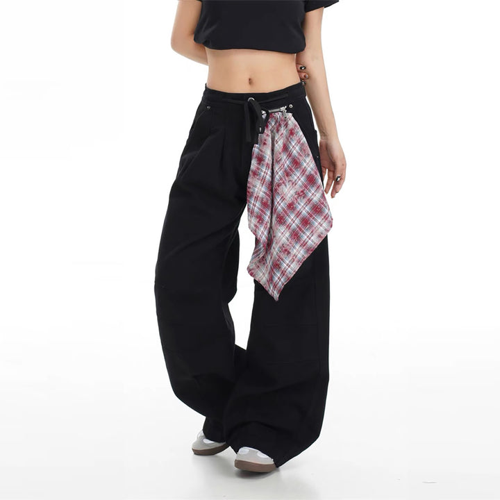 Damen Baggy Denim-Hose mit praktischem Tuch-Detail Drune