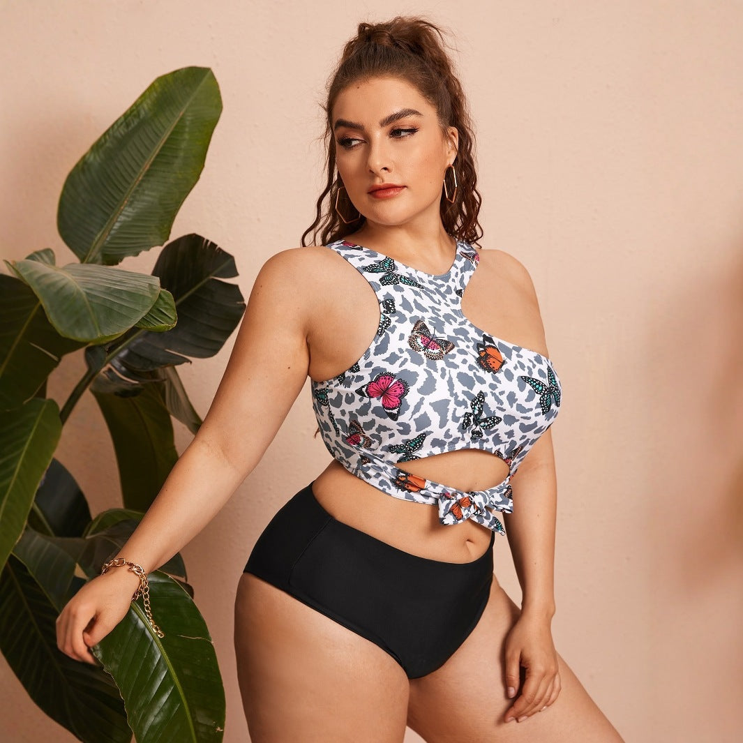 Damen Crop-Bikini-Oberteil mit modischem Bindedesign Drune