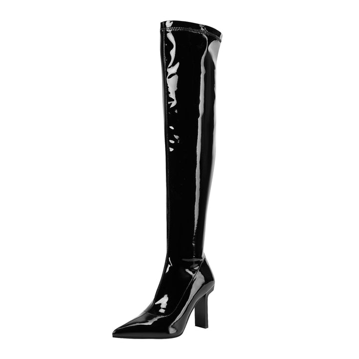 Damen Over-the-Knee Lackleder Stilettos Drune