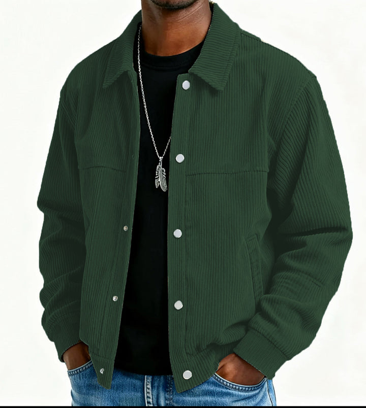 Herren Cordjacke mit Taschen und gestepptem Design Drune