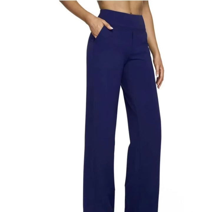 Damen Weit geschnittene Komfort-Hose mit elastischem Bund und praktischen Taschen Drune