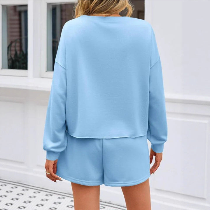 Damen Sweatkleid mit Grübchen und Perlen-Applikationen Drune