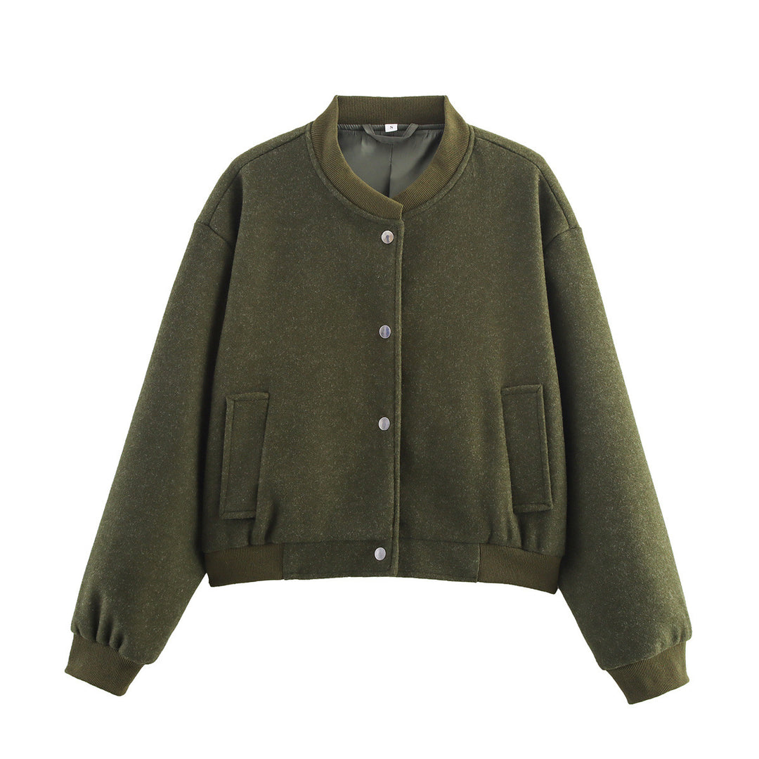 Damen modische Sweatjacke mit Knopfverschluss und praktischen Taschen Drune
