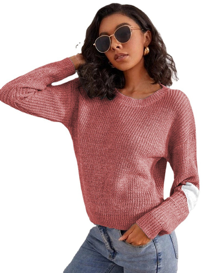 Damen Grobstrickpullover mit modischem Farbblock-Design und lässiger Passform Drune