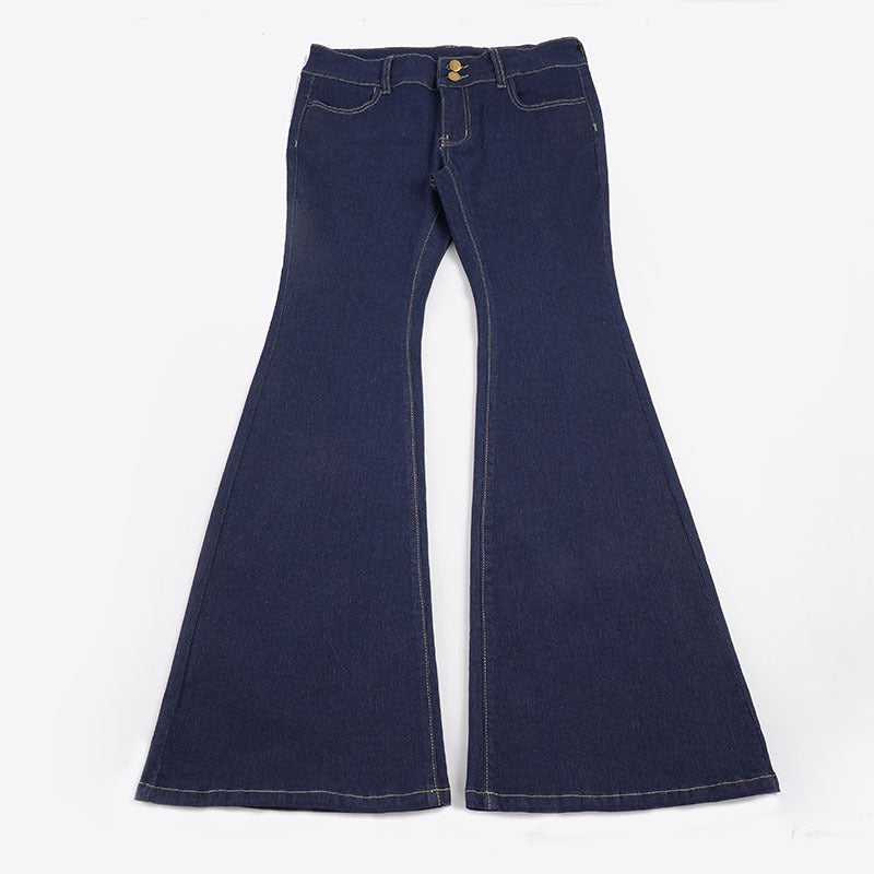 Damen Bootcut Jeans mit hohem Taillenbund und eleganter Nahtführung Drune