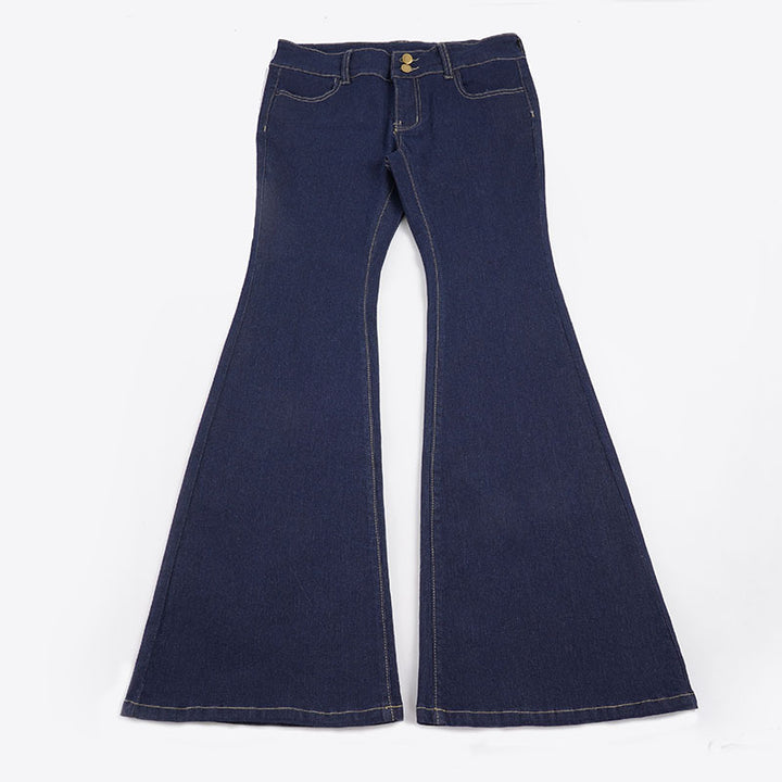 Damen Bootcut Jeans mit hohem Taillenbund und eleganter Nahtführung Drune