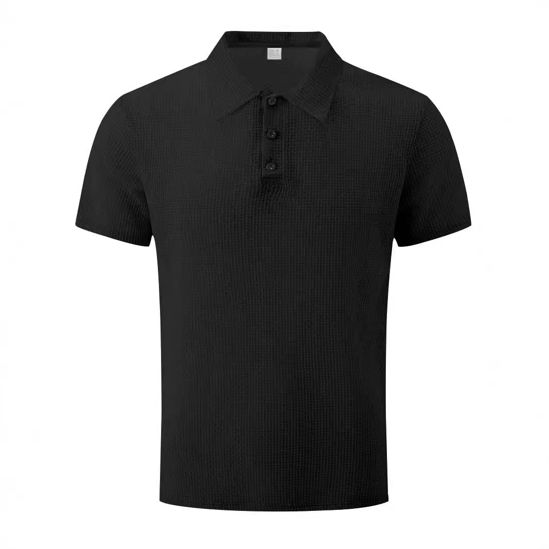 Herren nan Mikrostruktur-Poloshirt mit Hemdkragen, dezenter Knopfleiste und atmungsaktivem Jersey Drune