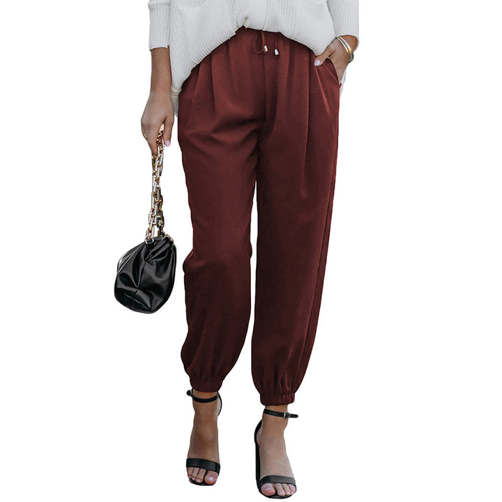 Damen lässige Freizeithose mit elastischem Bund und praktischen Taschen Drune