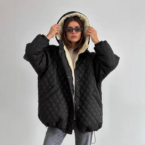 Damen Gesteppter Parka mit einem hohen Kragen und weichem Innenfutter Drune