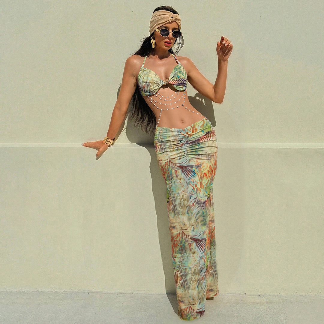 Damen Bikini Set mit elegantem Wickeldesign und floralem Muster Drune