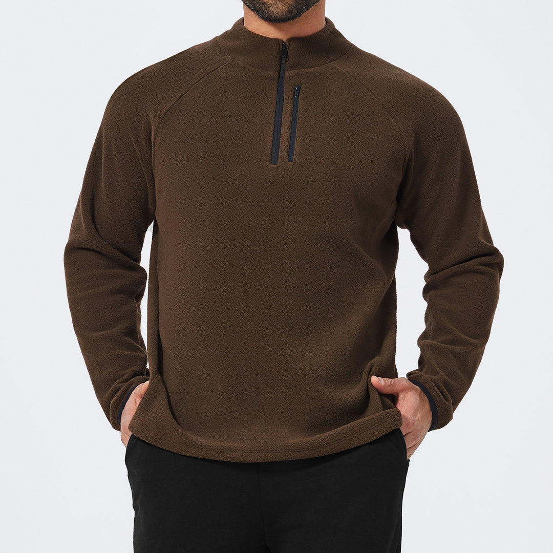 Herren Mikrofleece Pullover mit halbem Reißverschluss und Raglanärmeln Drune