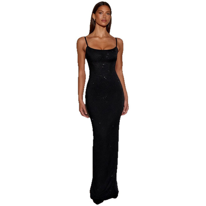 Damen Glamouröses Paillettenkleid mit Spaghettiträgern und figurbetontem Schnitt Drune