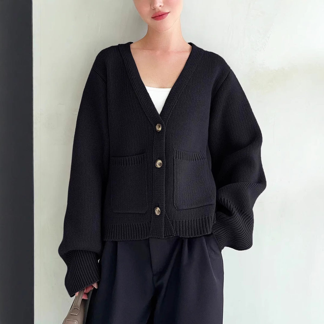 Damen Strickjacke mit weiten Ärmeln und praktischen Taschen Drune