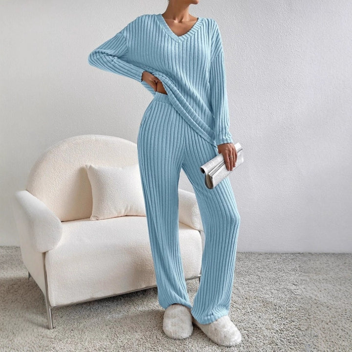 Damen kuscheliges Strick-Loungewear-Set Drune