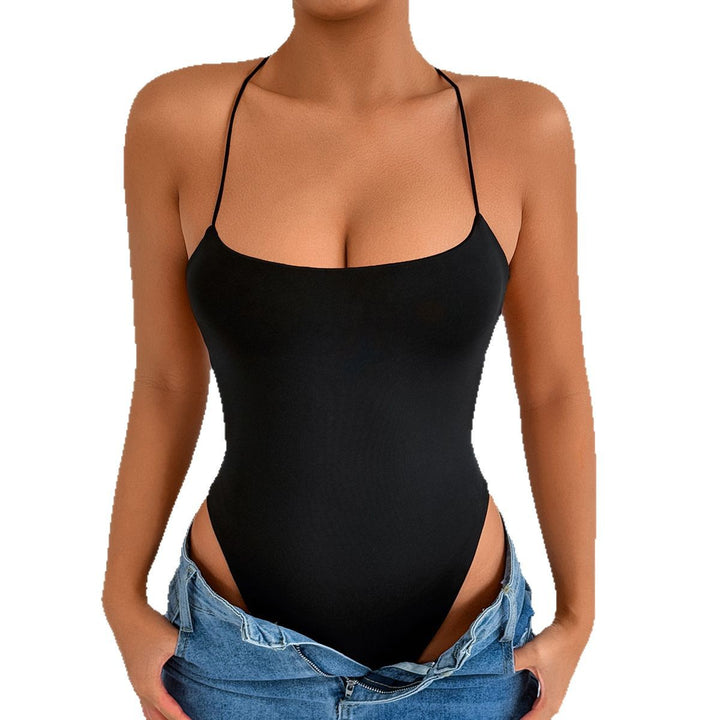 Damen Body mit tiefem Ausschnitt und schmalen Trägern Drune