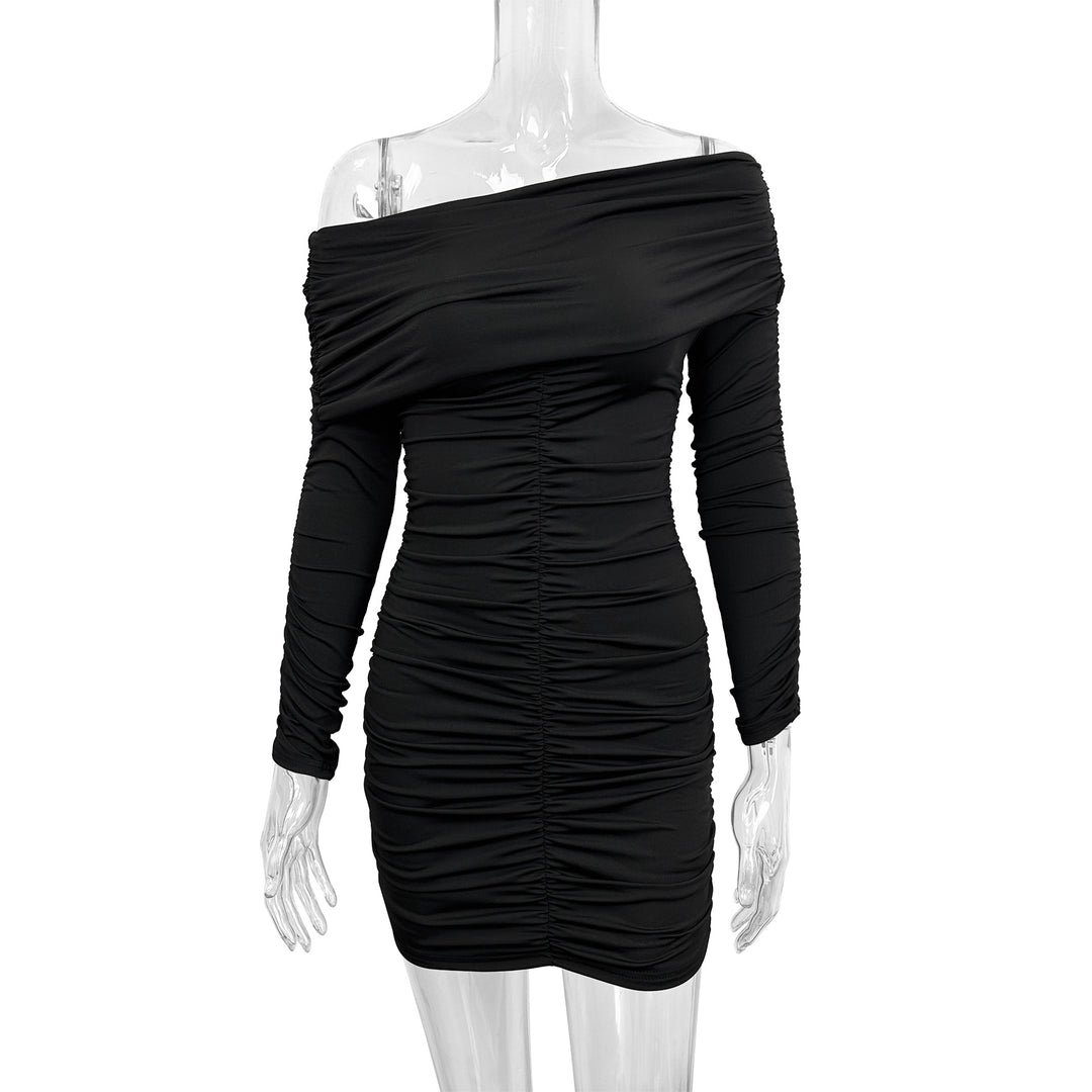 Damen Off-Shoulder Minikleid mit raffinierten Rüschendetails Drune