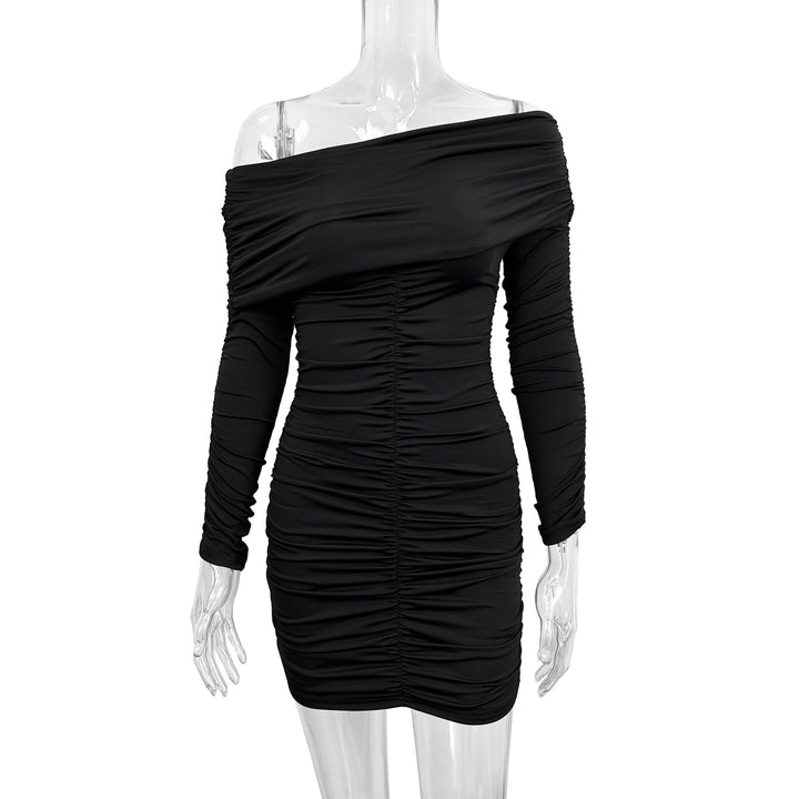 Damen Off-Shoulder Minikleid mit raffinierten Rüschendetails Drune