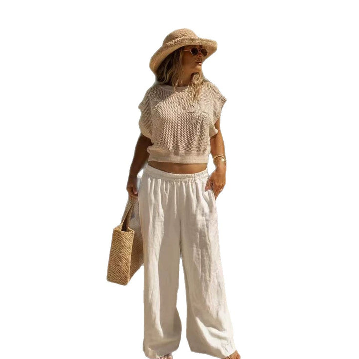 Damen lockeres Stricktop mit luftiger Struktur Drune