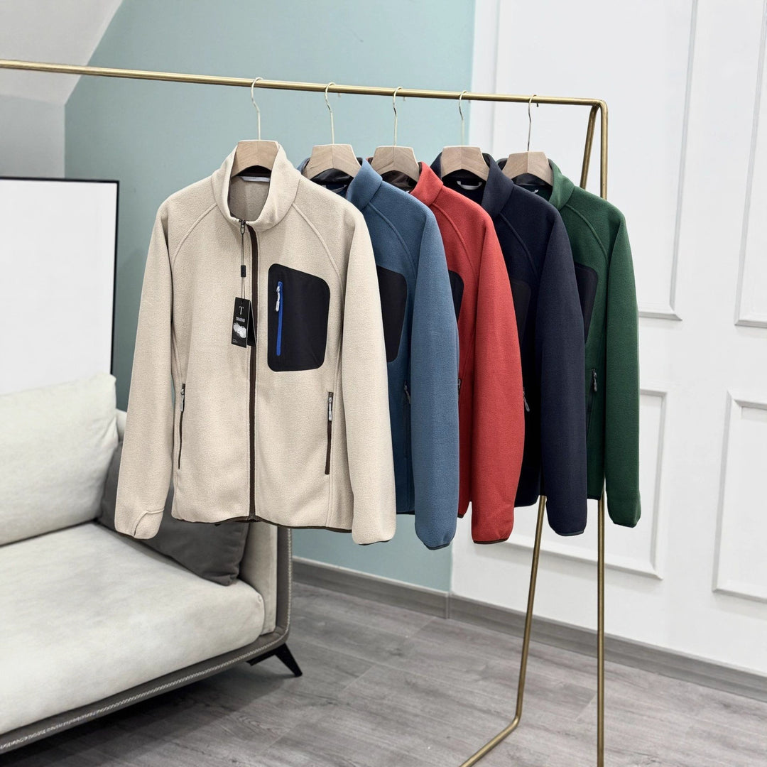 Damen Fleecejacke mit funktionalen Taschen und hohem Kragen Drune