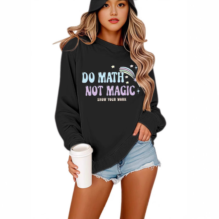 Damen Sweatshirt mit motivierendem Mathematikdruck und lässigem Schnitt Drune
